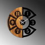 Wallity Reloj de pared Pizza Slice de madera y metal en Nogal y Negro